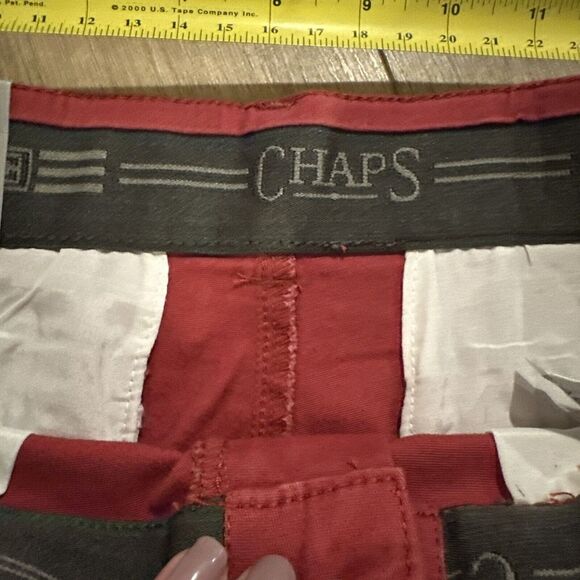 Chaps Men's Seacoast Wash Chino Shorts Nantucket‎ Red Stretch Size 30 9" NEW - Picture 7 of 10